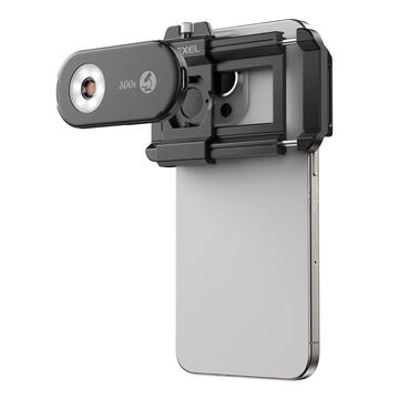Apexel APL-MS300 Microscopio per smartphone 300X con luce LED - Nero