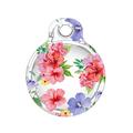 Custodia per Apple AirTag 1/2 con motivo IMD e fibbia in metallo - Fiori di ibisco