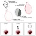 Custodia in silicone trasparente impermeabile per Apple AirTag 1/2 con portachiavi - Nero trasparente