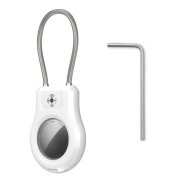 Custodia Apple AirTag/AirTag 2 con cinturino in acciaio inossidabile - Bianca