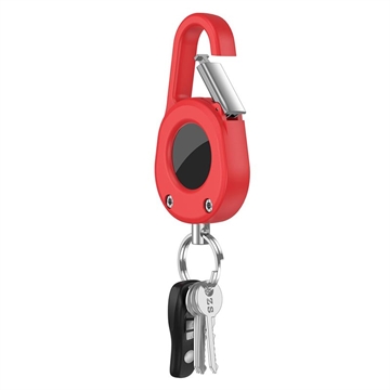 Custodia Apple AirTag Clip-And-Go con moschettone - Rossa