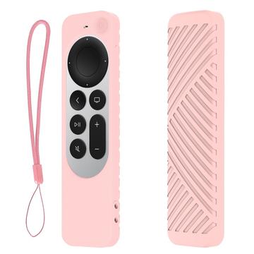 Apple TV 4K Siri Remote (terza generazione) Custodia protettiva in silicone con cordino - Rosa