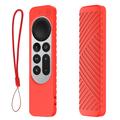 Apple TV 4K Siri Remote (terza generazione) Custodia protettiva in silicone con cordino - Rossa