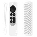 Apple TV 4K Siri Remote (terza generazione) Custodia protettiva in silicone con cordino - Bianca