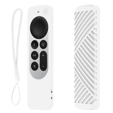 Apple TV 4K Siri Remote (terza generazione) Custodia protettiva in silicone con cordino - Bianca
