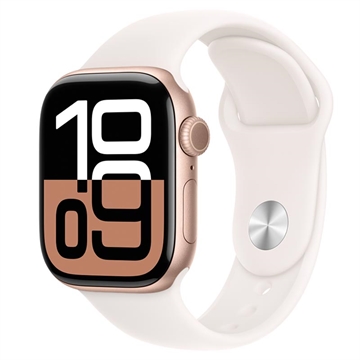 Apple Watch 10 GPS MWWJ3QN/A - Fascia sportiva in alluminio, Light Blush, M/L, 42mm - Rosa Oro