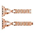 Cinturino da orologio da donna in acciaio con diamanti per Apple Watch (38/40/SE/41/42 mm) - Oro rosa