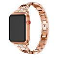 Cinturino da orologio da donna in acciaio con diamanti per Apple Watch (38/40/SE/41/42 mm) - Oro rosa