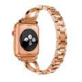 Cinturino da orologio da donna in acciaio con diamanti per Apple Watch (38/40/SE/41/42 mm) - Oro rosa