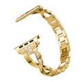 Cinturino da orologio da donna in acciaio con diamanti per Apple Watch (42/44/SE/45/46/49mm) - Oro