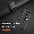 Apple Watch (42/44/SE/45/46/49mm) Cinturino in vera pelle Dux Ducis YA con fibbia a T - Nero
