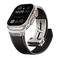 Cinturino in silicone con linea verticale e connettore in titanio per Apple Watch (42/44/SE/45/46/49mm)
