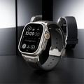 Cinturino in silicone con linea verticale e connettore in titanio per Apple Watch (42/44/SE/45/46/49mm)