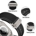 Cinturino in silicone con linea verticale e connettore in titanio per Apple Watch (42/44/SE/45/46/49mm)