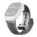 Cinturino in silicone con linea verticale per Apple Watch (42/44/SE/45/46/49mm) con connettore in titanio - Grigio
