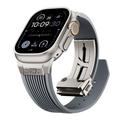 Cinturino in silicone con linea verticale per Apple Watch (42/44/SE/45/46/49mm) con connettore in titanio - Grigio