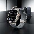 Cinturino in silicone con linea verticale per Apple Watch (42/44/SE/45/46/49mm) con connettore in titanio - Grigio