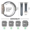 Cinturino in silicone con linea verticale per Apple Watch (42/44/SE/45/46/49mm) con connettore in titanio - Grigio