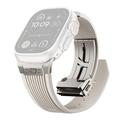 Cinturino in silicone con linea verticale e connettore in titanio per Apple Watch (42/44/SE/45/46/49mm) - Luce stellare