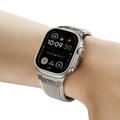 Cinturino in silicone con linea verticale e connettore in titanio per Apple Watch (42/44/SE/45/46/49mm) - Luce stellare