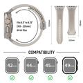 Cinturino in silicone con linea verticale e connettore in titanio per Apple Watch (42/44/SE/45/46/49mm) - Luce stellare