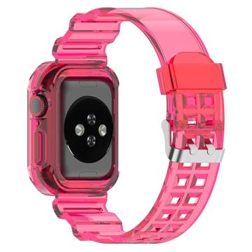 Cinturino di Ricambio in Silicone con Telaio Integrato Apple Watch Series 10 - 42mm - Rosa Trasparente