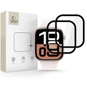 Pellicola protettiva Apple Watch Series 10 Tech-Protect Glass Flex+ Hybrid - 42mm - 2 pz. - Bordo nero
