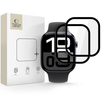 Pellicola protettiva Apple Watch Series 10 Tech-Protect Glass Flex+ Hybrid - 46mm - 2 pz. - Bordo nero