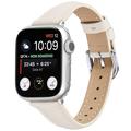 Cinturino sottile in pelle per Apple Watch Serie 11/10/9/8/SE 3/SE (2022)/7/SE/6/5/4/3/2/1 - 42mm/41mm/40mm/38mm - Beige