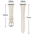 Cinturino sottile in pelle per Apple Watch Serie 11/10/9/8/SE 3/SE (2022)/7/SE/6/5/4/3/2/1 - 42mm/41mm/40mm/38mm - Beige