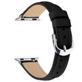 Cinturino sottile in pelle per Apple Watch Serie 11/10/9/8/SE 3/SE (2022)/7/SE/6/5/4/3/2/1 - 42mm/41mm/40mm/38mm - Nero