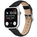 Cinturino sottile in pelle per Apple Watch Serie 11/10/9/8/SE 3/SE (2022)/7/SE/6/5/4/3/2/1 - 42mm/41mm/40mm/38mm - Nero