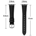 Cinturino sottile in pelle per Apple Watch Serie 11/10/9/8/SE 3/SE (2022)/7/SE/6/5/4/3/2/1 - 42mm/41mm/40mm/38mm - Nero