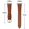 Cinturino sottile in pelle per Apple Watch Serie 11/10/9/8/SE 3/SE (2022)/7/SE/6/5/4/3/2/1 - 42mm/41mm/40mm/38mm - Marrone
