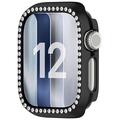 Custodia con Strass Decorativo con Protezione dello Schermo per Apple Watch Series 12 - 47mm - Nero