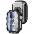 Custodia con Strass Decorativo con Protezione dello Schermo per Apple Watch Series 12 - 47mm - Nero