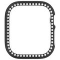 Custodia con Strass Decorativo con Protezione dello Schermo per Apple Watch Series 12 - 47mm - Nero