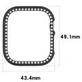 Custodia con Strass Decorativo con Protezione dello Schermo per Apple Watch Series 12 - 47mm - Nero