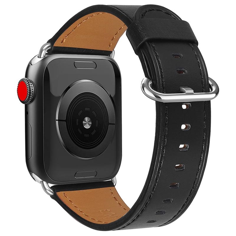 Cinturino in Pelle per Apple Watch Series 7/SE/6/5/4/3/2/1 - 41mm/40mm/38mm  - Nero