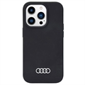 Custodia in Silicone Audi Metal Logo per iPhone 14 Pro Max - Nera