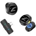Microfono lavalier wireless Awei MK3 con doppio magnete e ricevitore Type-C - Nero