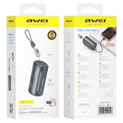 Power bank Awei WP-117 da 10000mAh - 22.5W, 2x USB-C - Nero