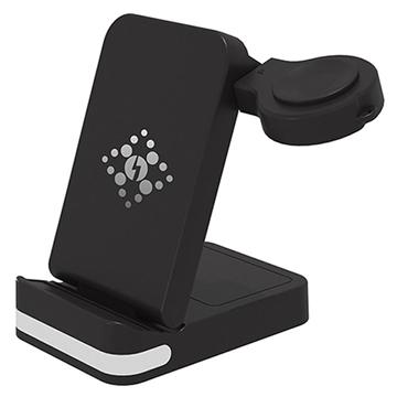 B-27 Caricabatterie wireless pieghevole 3 in 1 con luce notturna - 15W