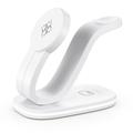 Caricabatterie wireless B-28 3-in-1 con luce notturna - Bianco