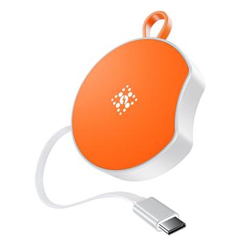 Caricabatterie wireless B-31 da 15W con cavo USB-C retrattile - Arancione