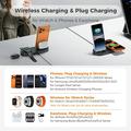 Stazione di ricarica wireless 3 in 1 B-33 con connettori USB-C - 15W - Nero