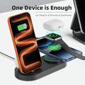 Stazione di ricarica wireless 3 in 1 B-33 con connettori USB-C - 15W - Nero
