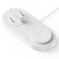 Stazione di ricarica wireless 3 in 1 B-33 con connettori USB-C - 15W - Bianca