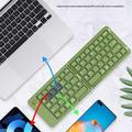 B023 Tastiera wireless pieghevole magnetica a 68 tasti con supporto per telefono - QWERTY - Verde