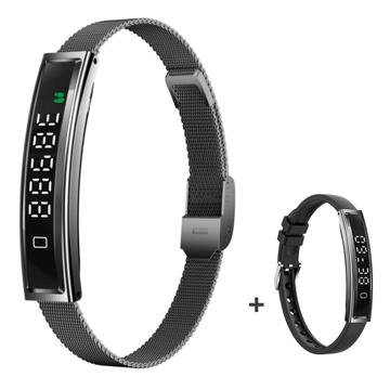 Bracciale intelligente B3 / Fitness Tracker con due cinturini - Nero
